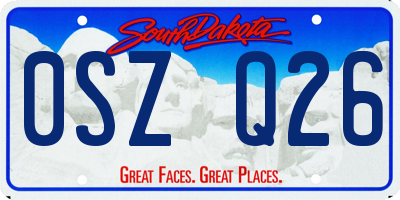 SD license plate 0SZQ26