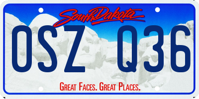 SD license plate 0SZQ36
