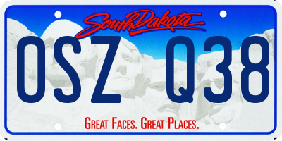 SD license plate 0SZQ38