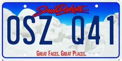 SD license plate 0SZQ41