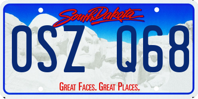 SD license plate 0SZQ68