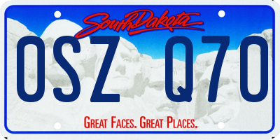 SD license plate 0SZQ70