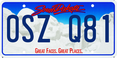 SD license plate 0SZQ81