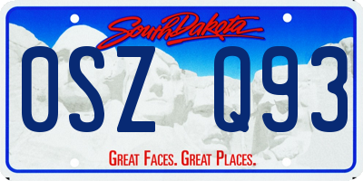 SD license plate 0SZQ93