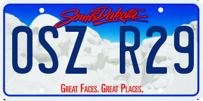 SD license plate 0SZR29