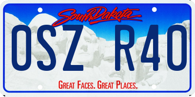 SD license plate 0SZR40
