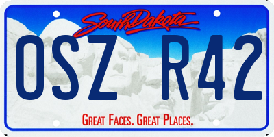 SD license plate 0SZR42