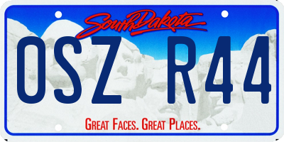 SD license plate 0SZR44