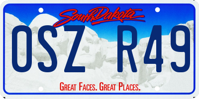 SD license plate 0SZR49