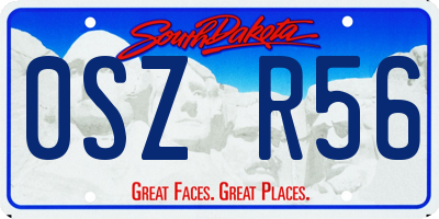 SD license plate 0SZR56