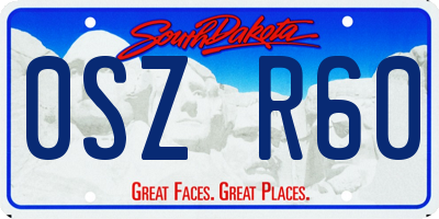 SD license plate 0SZR60