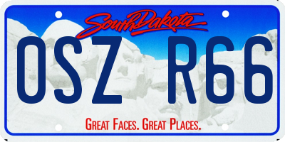 SD license plate 0SZR66