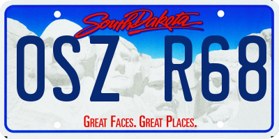 SD license plate 0SZR68