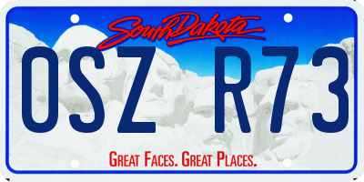SD license plate 0SZR73