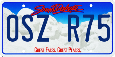SD license plate 0SZR75