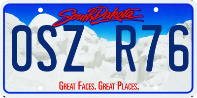 SD license plate 0SZR76