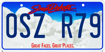 SD license plate 0SZR79
