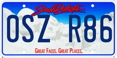 SD license plate 0SZR86