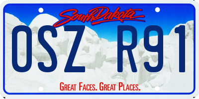 SD license plate 0SZR91