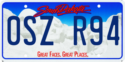 SD license plate 0SZR94