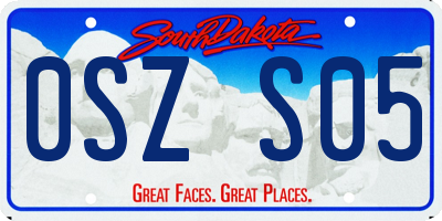 SD license plate 0SZS05