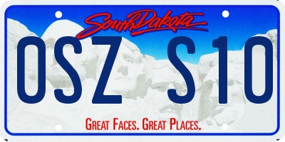 SD license plate 0SZS10
