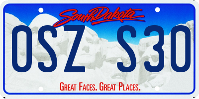 SD license plate 0SZS30