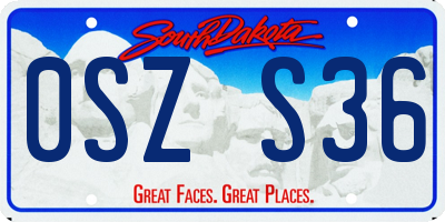 SD license plate 0SZS36