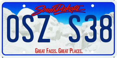 SD license plate 0SZS38