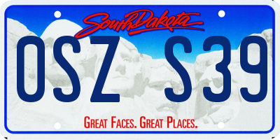 SD license plate 0SZS39
