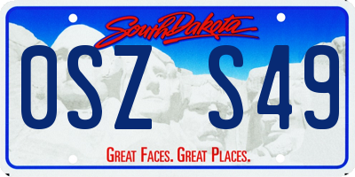 SD license plate 0SZS49