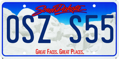 SD license plate 0SZS55