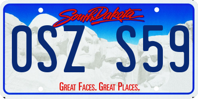 SD license plate 0SZS59