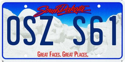 SD license plate 0SZS61