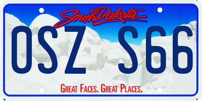SD license plate 0SZS66
