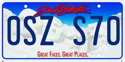SD license plate 0SZS70
