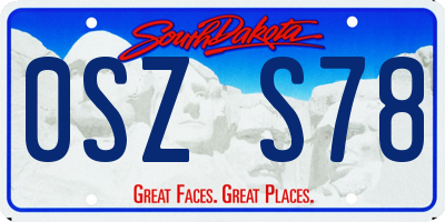 SD license plate 0SZS78