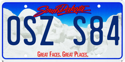 SD license plate 0SZS84