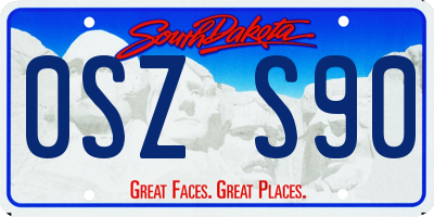 SD license plate 0SZS90