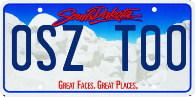 SD license plate 0SZT00
