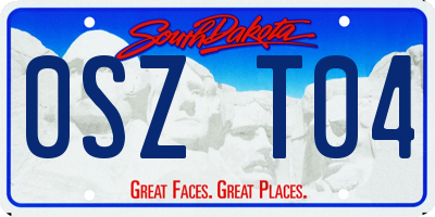 SD license plate 0SZT04