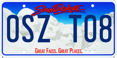 SD license plate 0SZT08