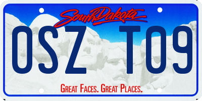 SD license plate 0SZT09