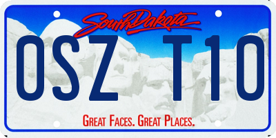 SD license plate 0SZT10