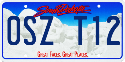 SD license plate 0SZT12