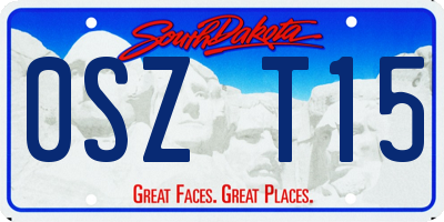 SD license plate 0SZT15