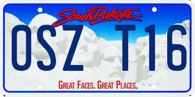 SD license plate 0SZT16