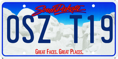 SD license plate 0SZT19