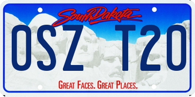 SD license plate 0SZT20