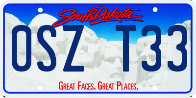 SD license plate 0SZT33
